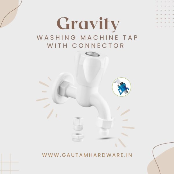 Gravity Jupiter Washing Machine Tap with Connectors (for all washing machine models) PTMT - Image 2