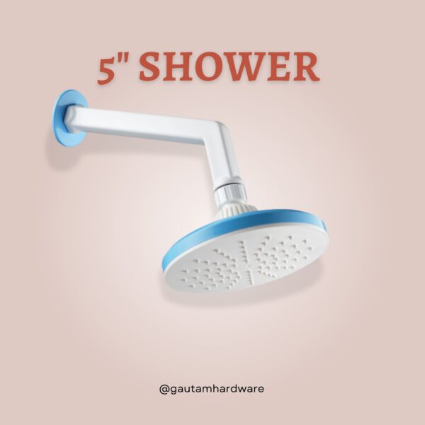 Gravity Overhead Round Shower with Arm 5" PTMT - Image 2