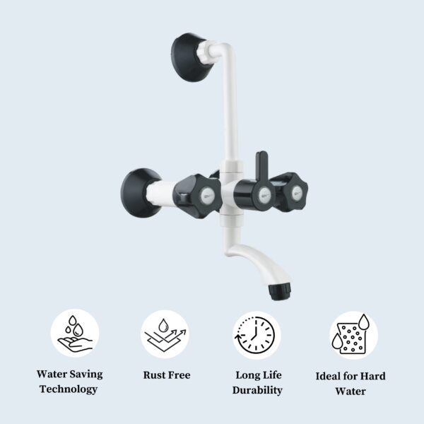 Gravity Jupiter Wall Mixer with 'L' Bend PTMT with 3 in 1 DIY Key - Image 2