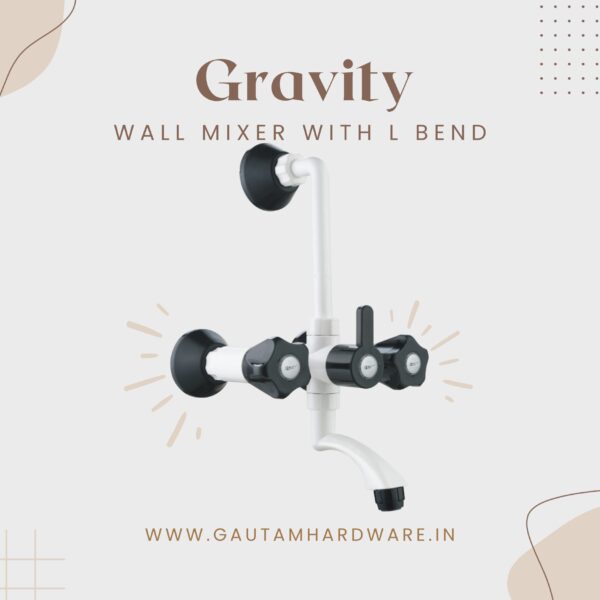 Gravity Jupiter Wall Mixer with 'L' Bend PTMT with 3 in 1 DIY Key - Image 3